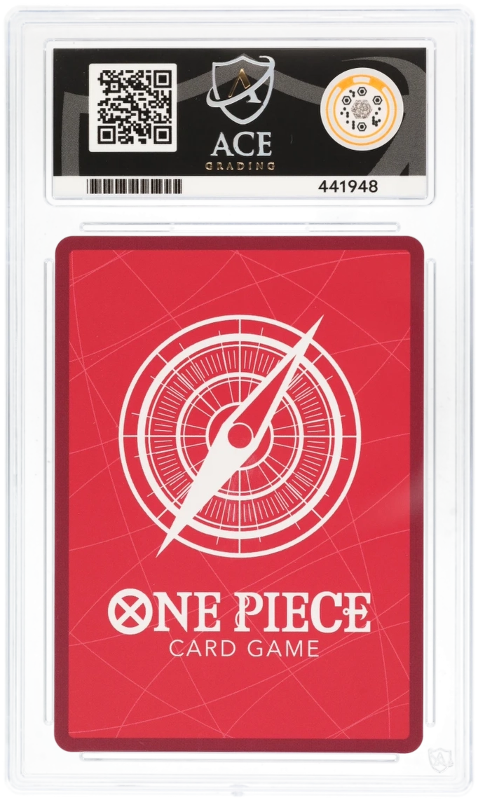Red card from the 'One Piece Card Game' with a compass design and Ace Gaming branding.