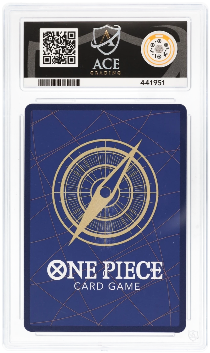 One Piece card game card with compass design and Ace Gaming branding.