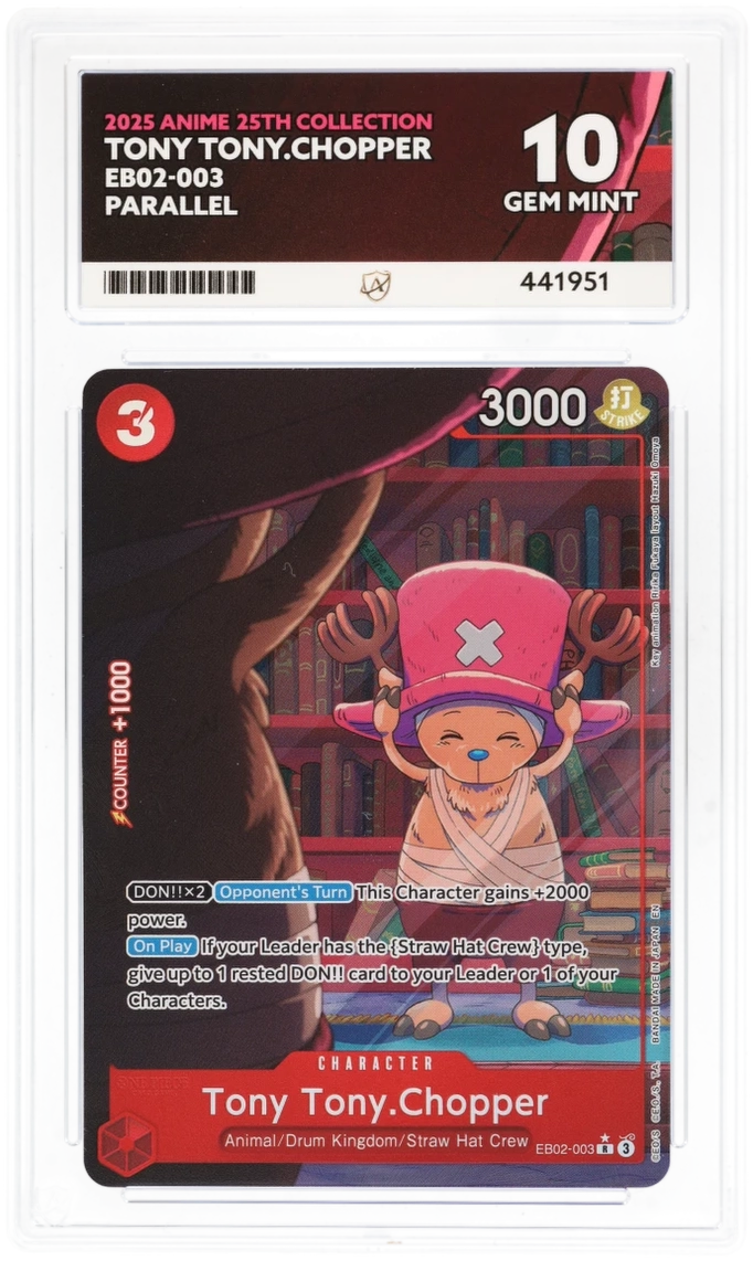 Card featuring Tony Tony Chopper from One Piece with collectible details.